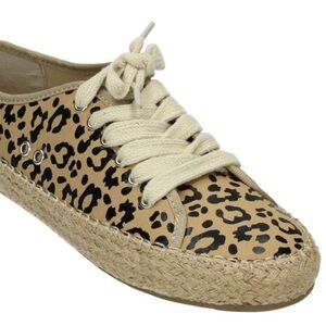 NWOB Emu Australia Agonis Espadrille Sneakers Leopard Beige Canvas Shoes 6